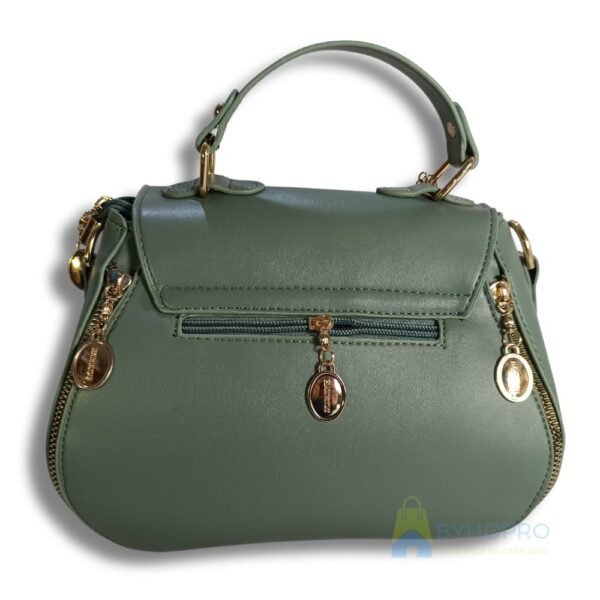 bolso de mano con flores verde 2